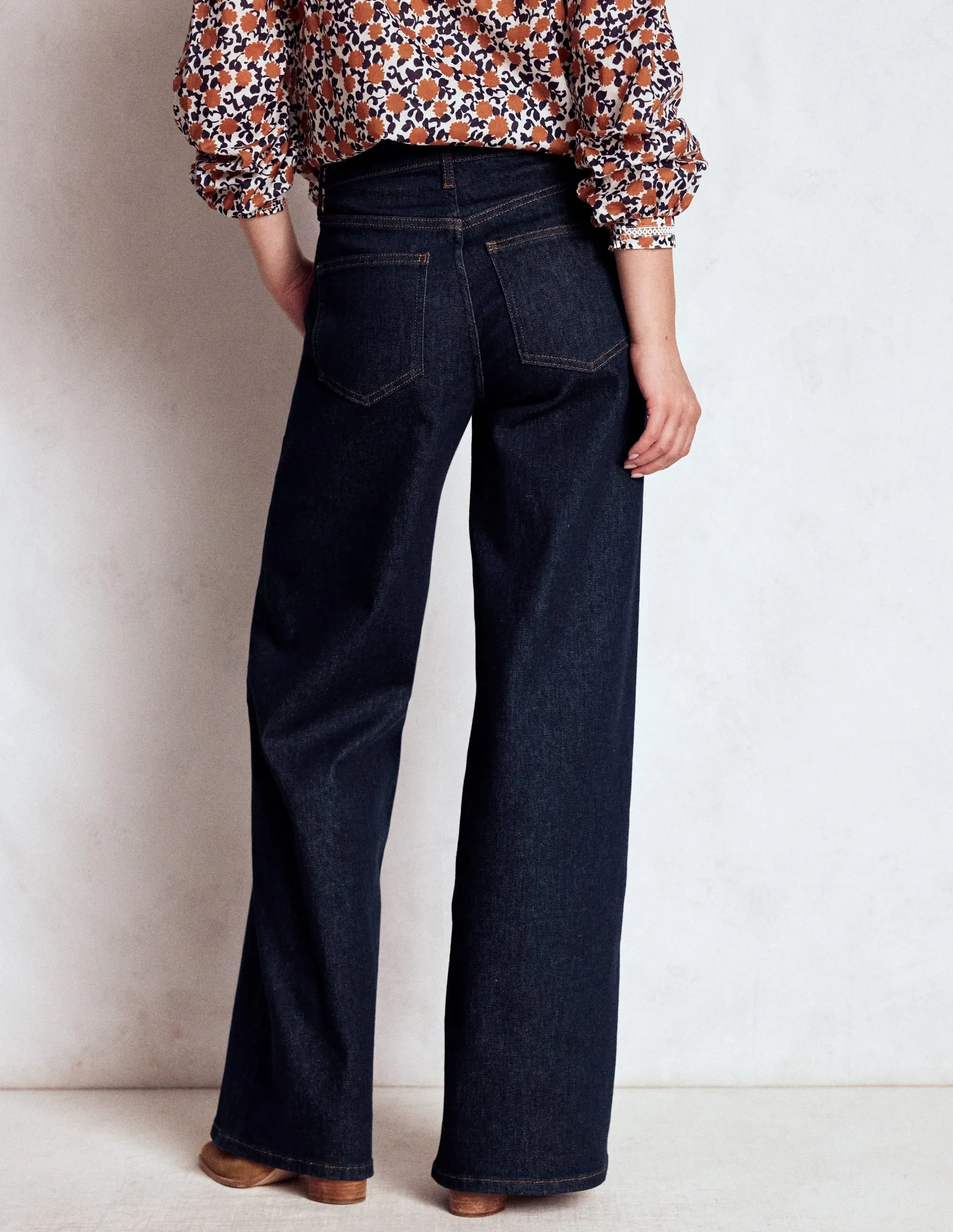 Student Outfit Streetwear Fan Eco Friendly Chill Outfit Road Trip High Rise Wide Leg Jeans-Indigo Rinse