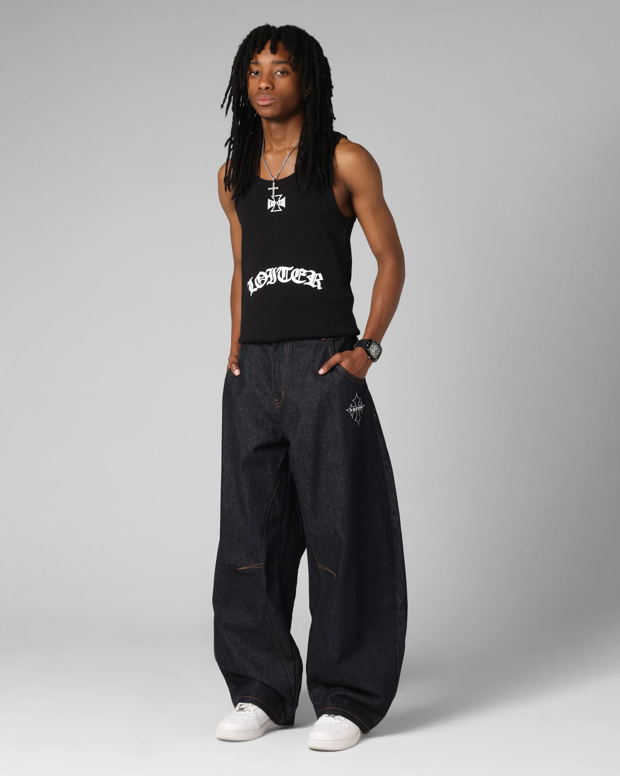 Outfit Routine Loiter F-16 Balloon Jeans Indigo