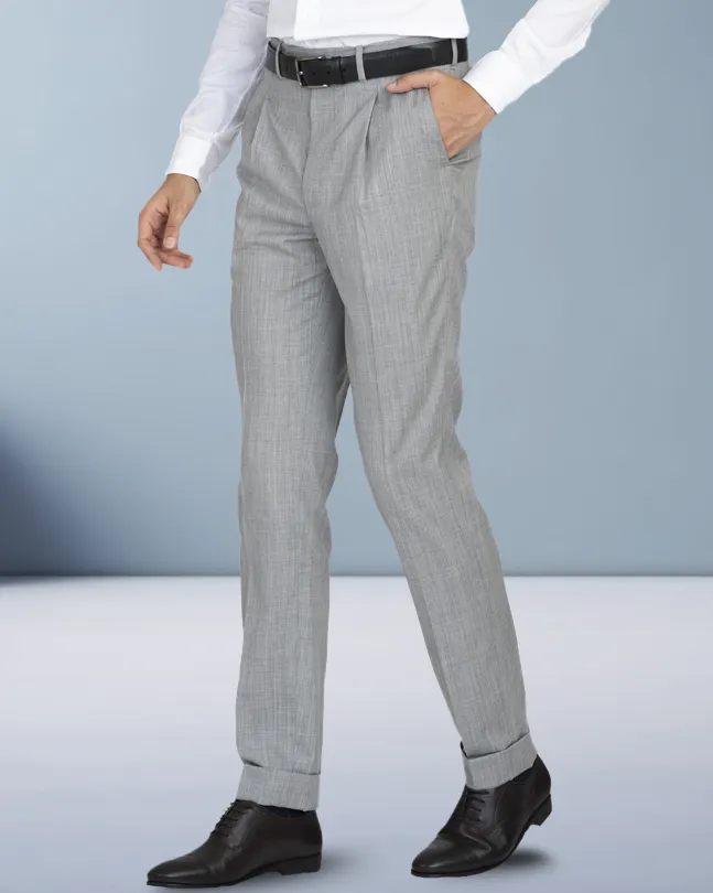 Relaxed fit wear EZS Washable Wool Grey Pant