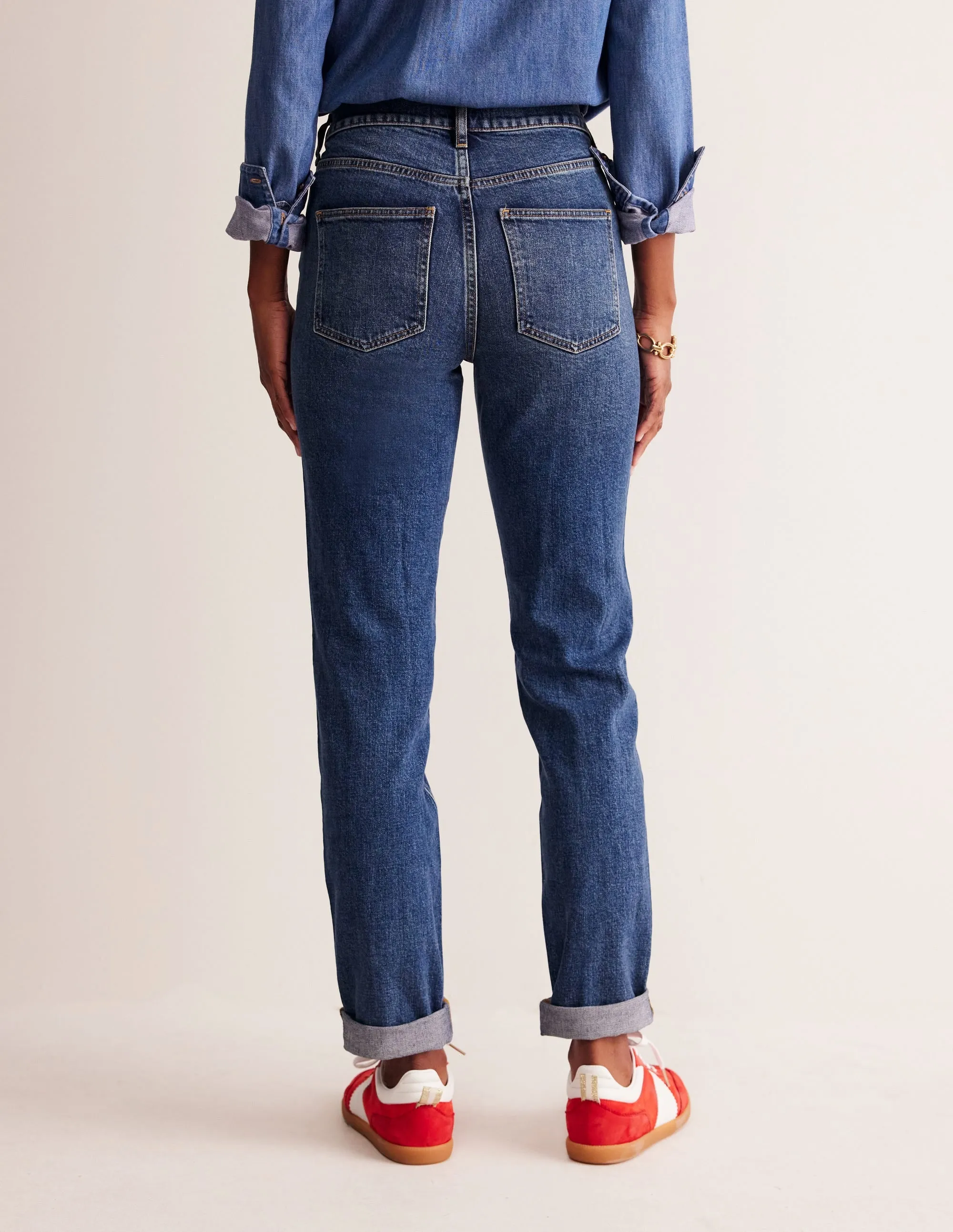 Subtle Palette Family Style Luxury Girlfriend Jeans-Mid Vintage
