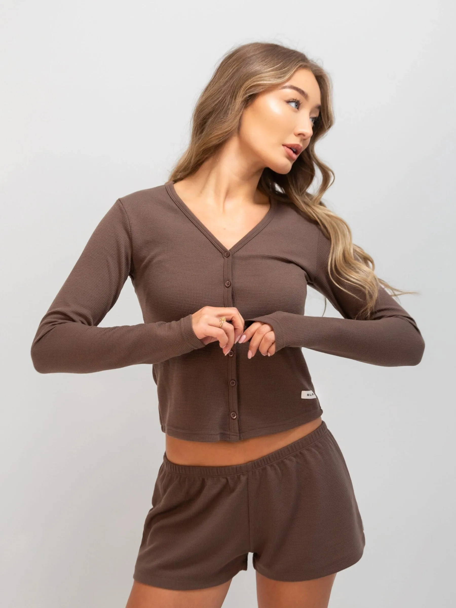 Soft Waffle Cardigan - Brown UV resistant
