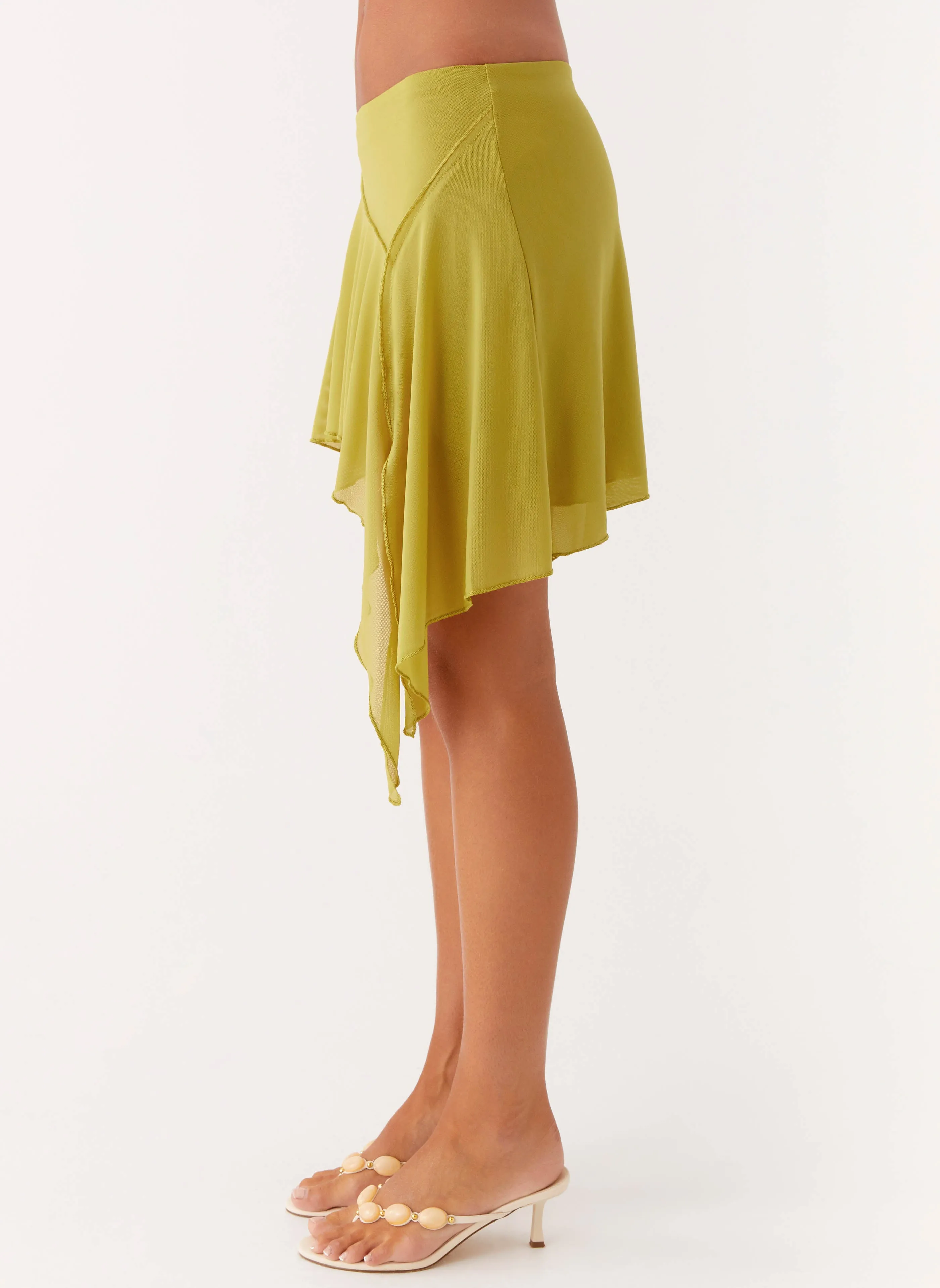 Lustra Mini Skirt - Lime Stylish Comfort AntiStaticMaterial