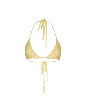 CORA BIKINI TOP - YELLOW : LEMON Moisture Wicking Lining Adjustable Strap Tension