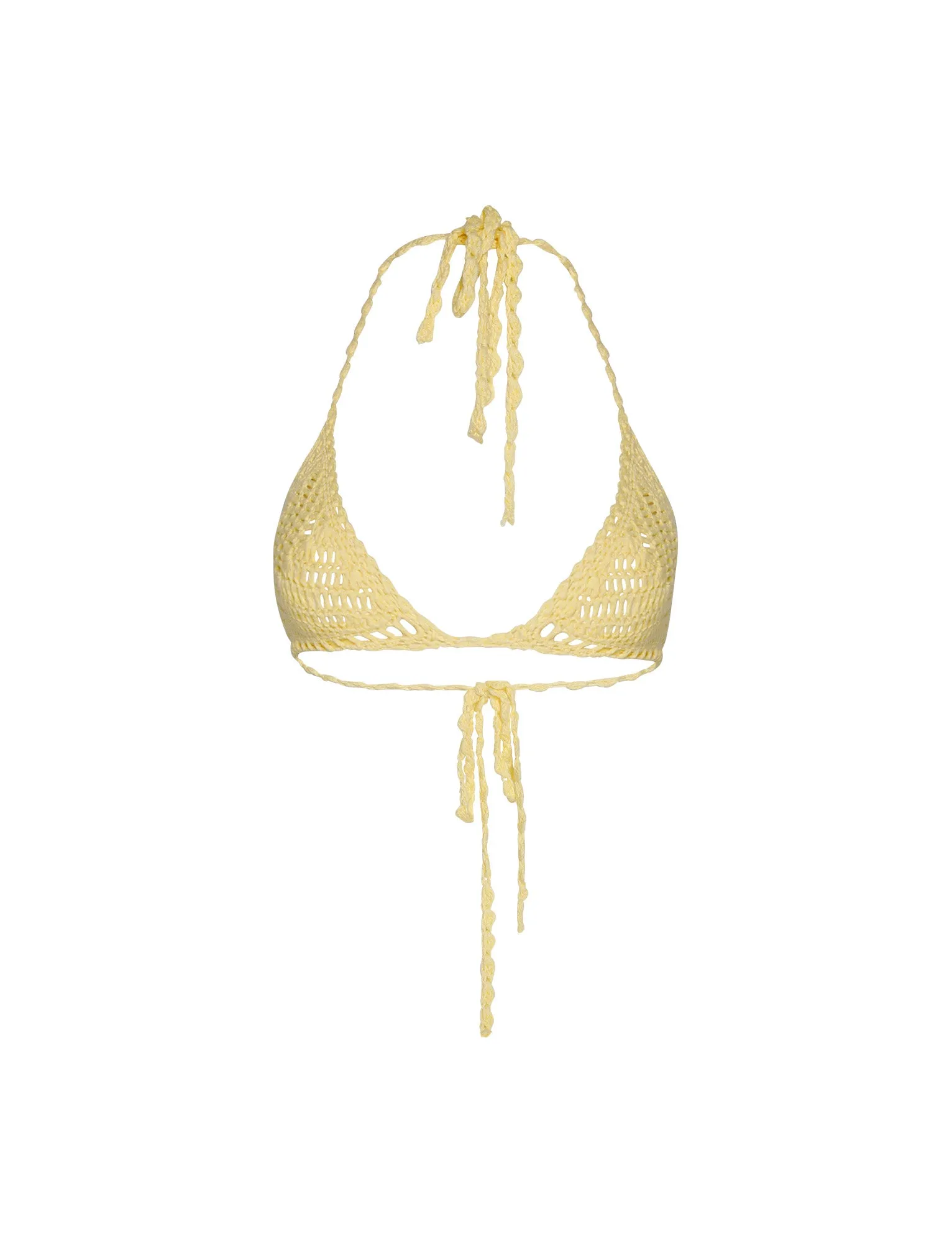 CORA BIKINI TOP - YELLOW : LEMON Moisture Wicking Lining Adjustable Strap Tension
