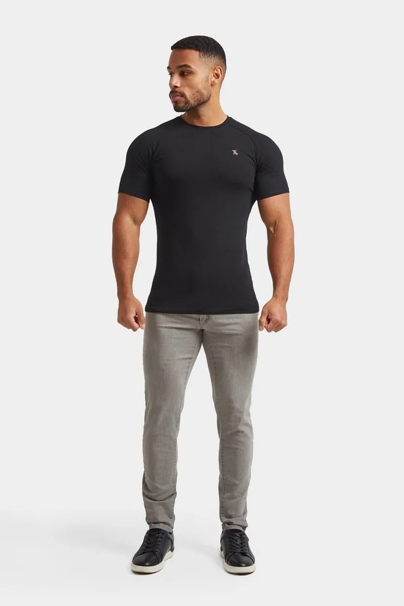 Recycled Cotton Blend Athletic Fit Jeans in Light Grey