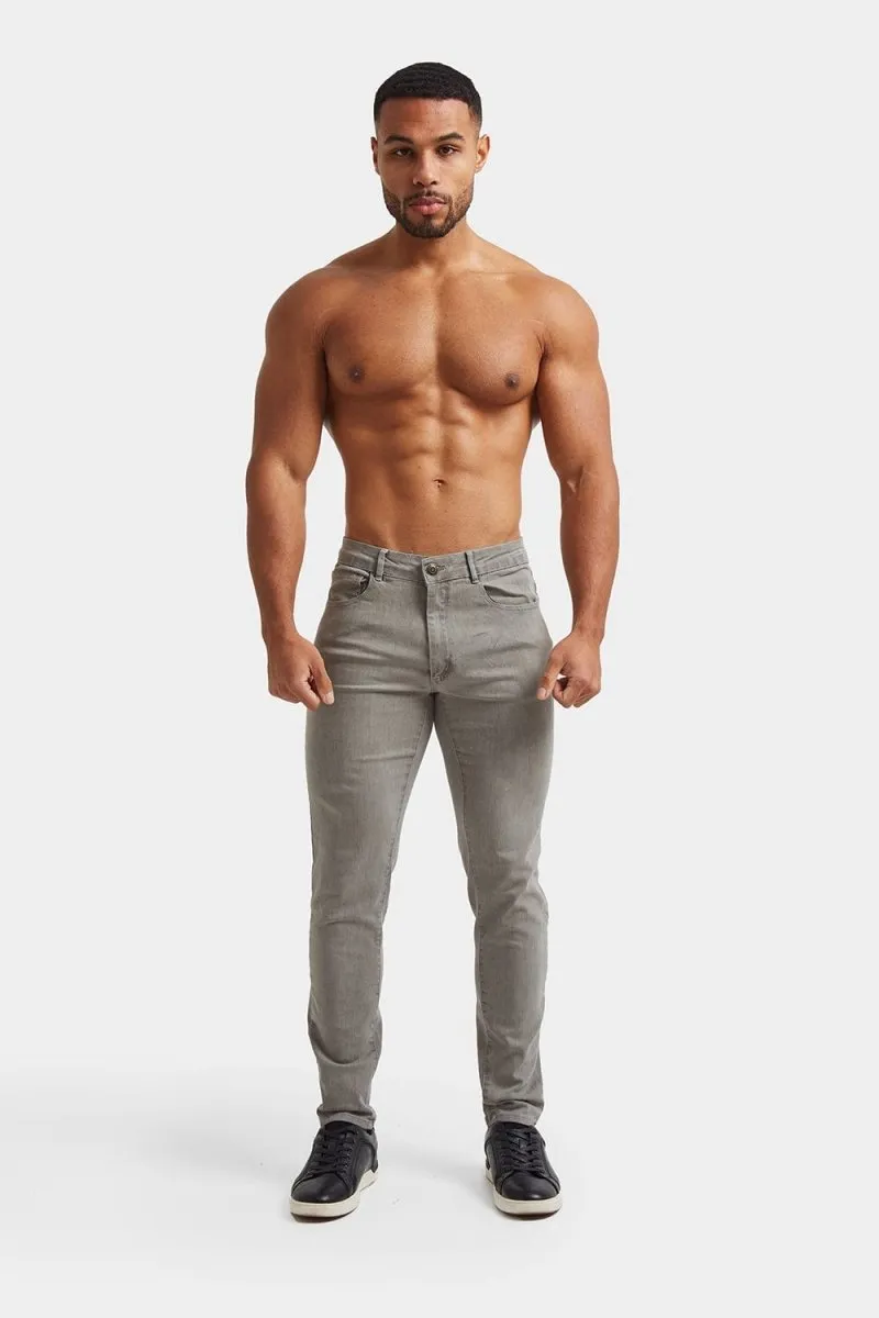 Casual Wear Athletic Fit Jeans in Light Grey