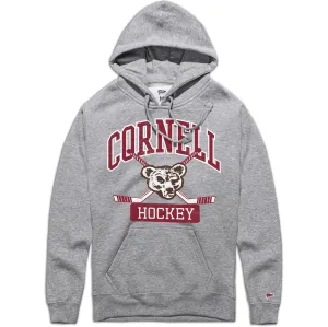 Cornell Vintage Hockey Crossed Sticks Hoodie Stretch Blend Fabric