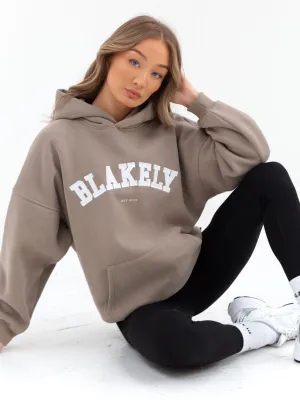 All Season Wear light colors Varsity Oversized Hoodie - Light Beige