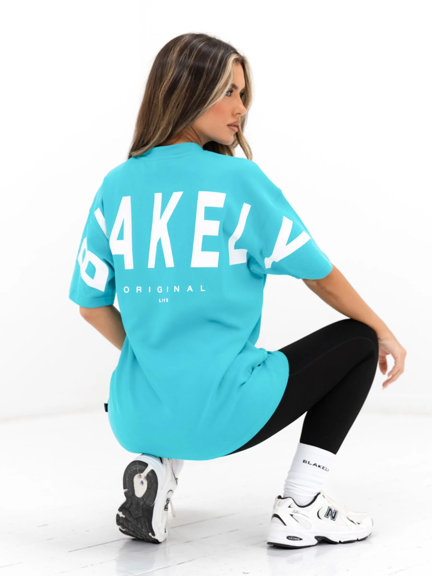 Eco Friendly Dye Practical Design Isabel Oversized T-Shirt - Aqua