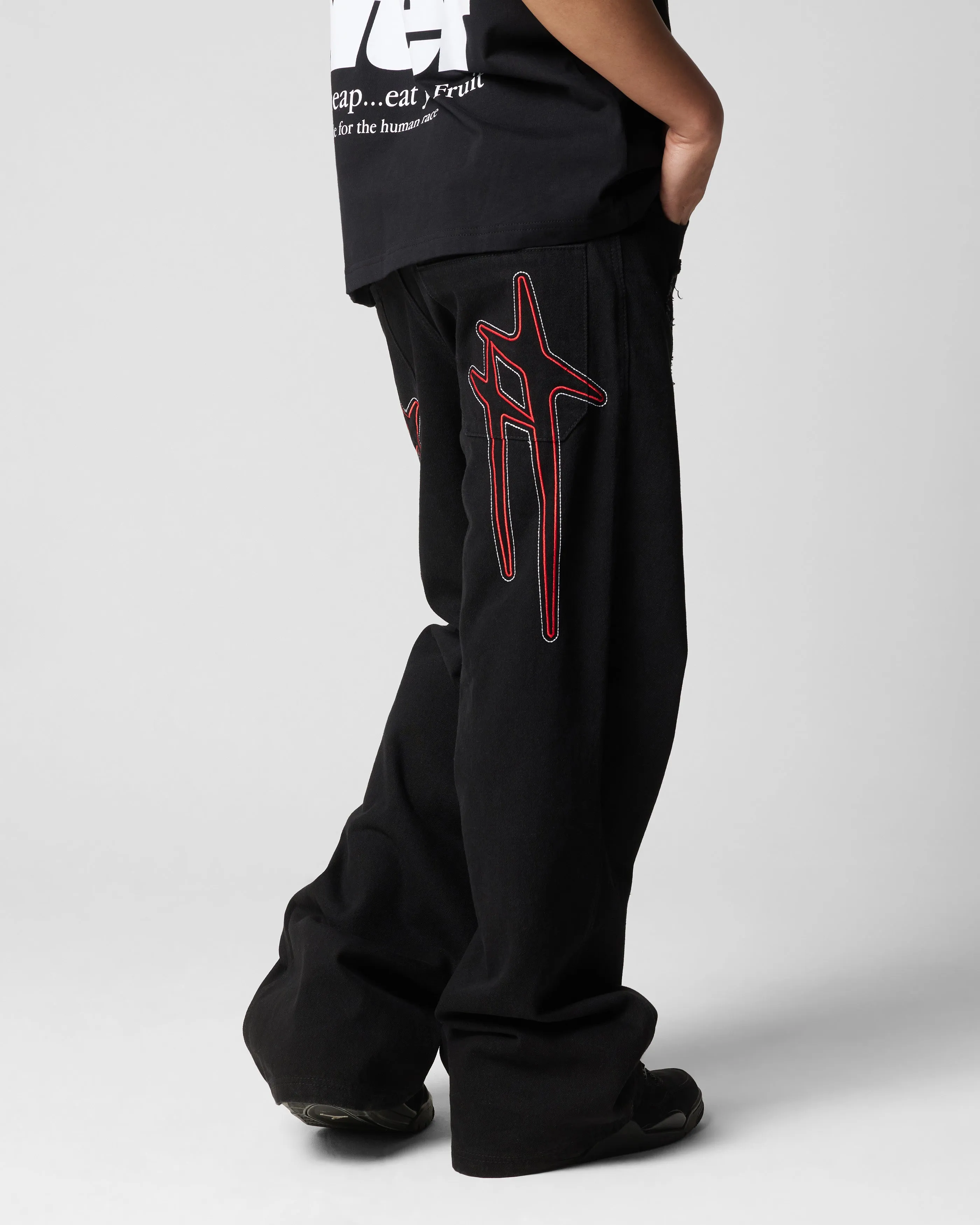 Affordable Autumn Days Breathable Creative Look Work Ready Lightweight Loiter Menace Jean Black