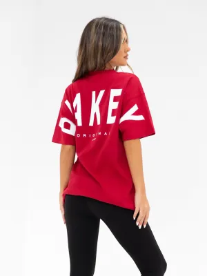 Isabel Oversized T-Shirt - Cherry Red Fashionable Ease Summer Essential