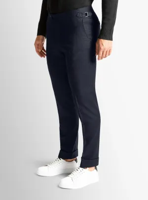 Flat Lock Stitching RuggedDurability Argenta Flannel Navy Trousers