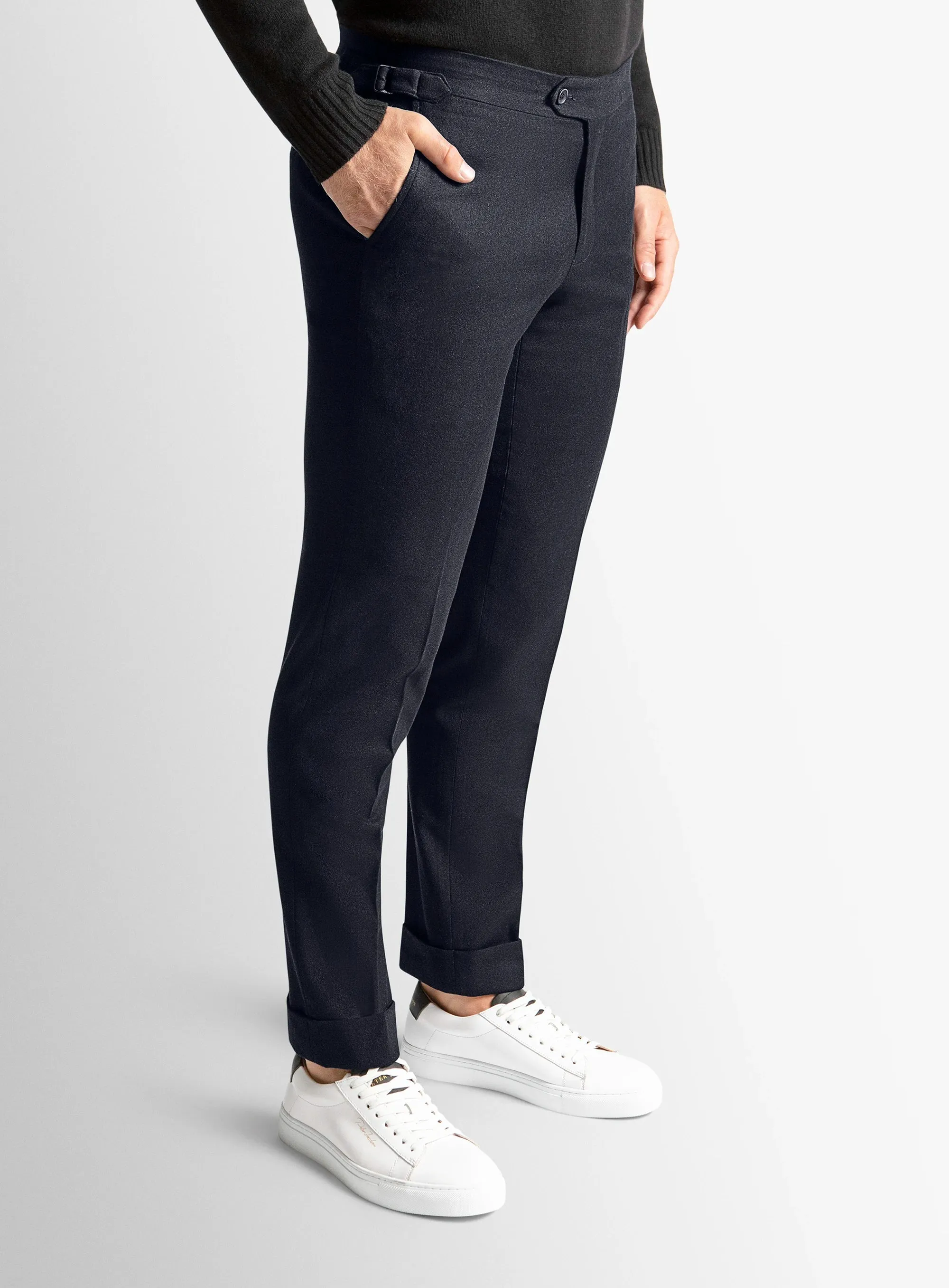 Slip Resistant Argenta Flannel Navy Trousers
