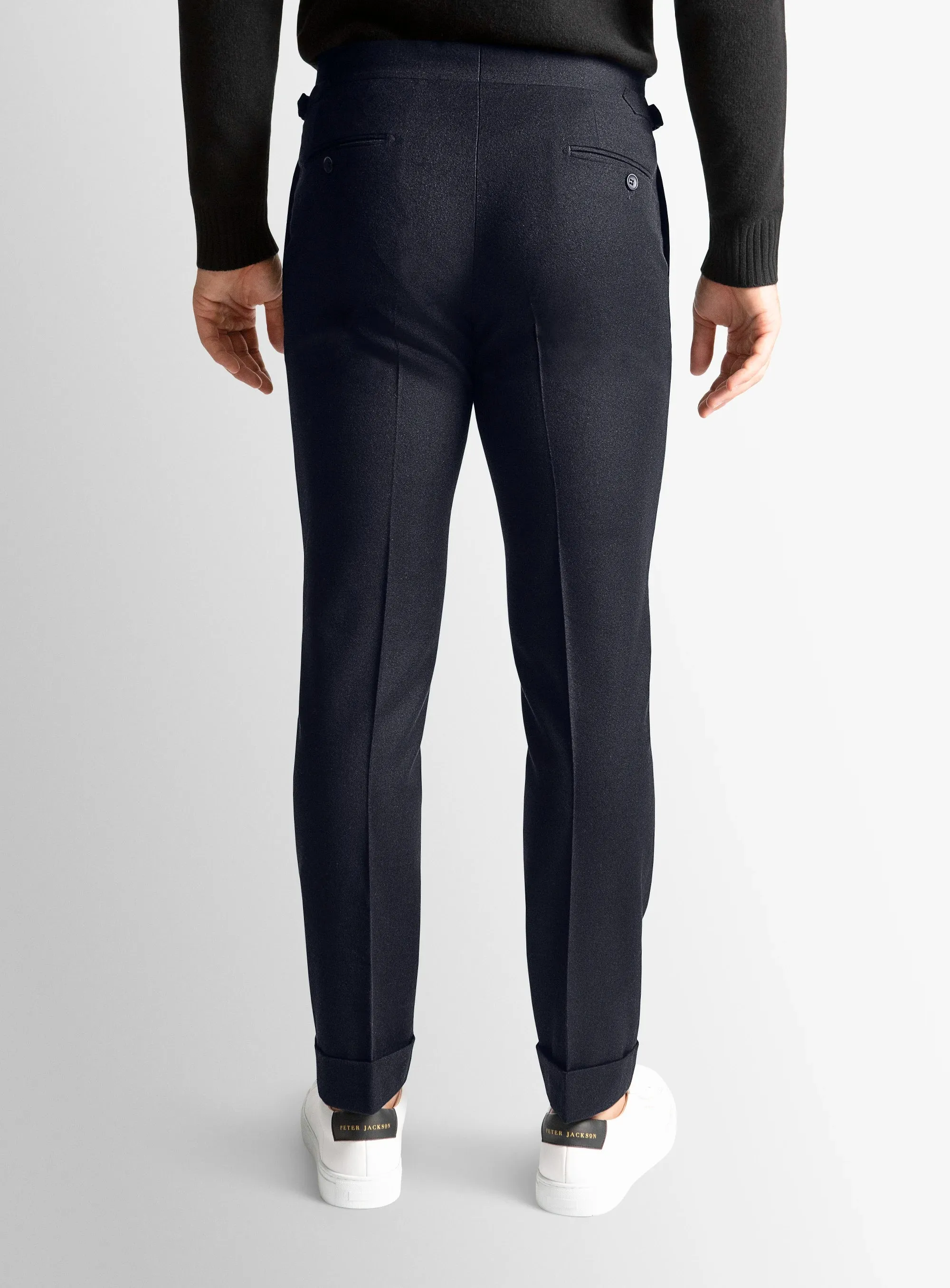 Tailored Silhouette Argenta Flannel Navy Trousers