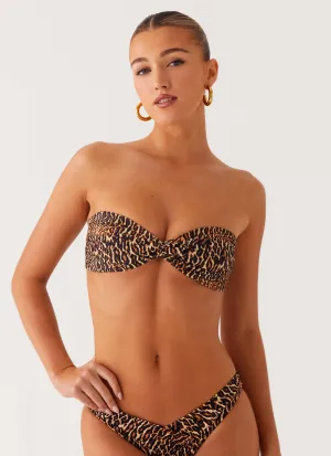Delta Bandeau Bikini Top - Cheetah Tagless-Comfort
