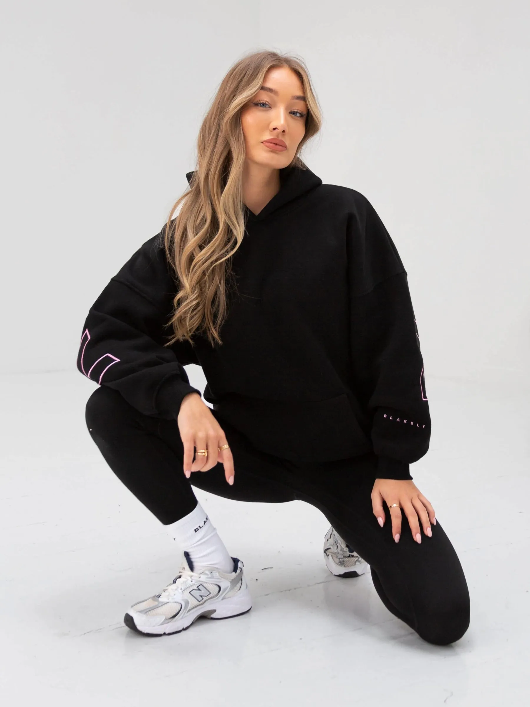 Embroidered Isabel Oversized Hoodie - Ultra Pink College Essential Non Fade Technology