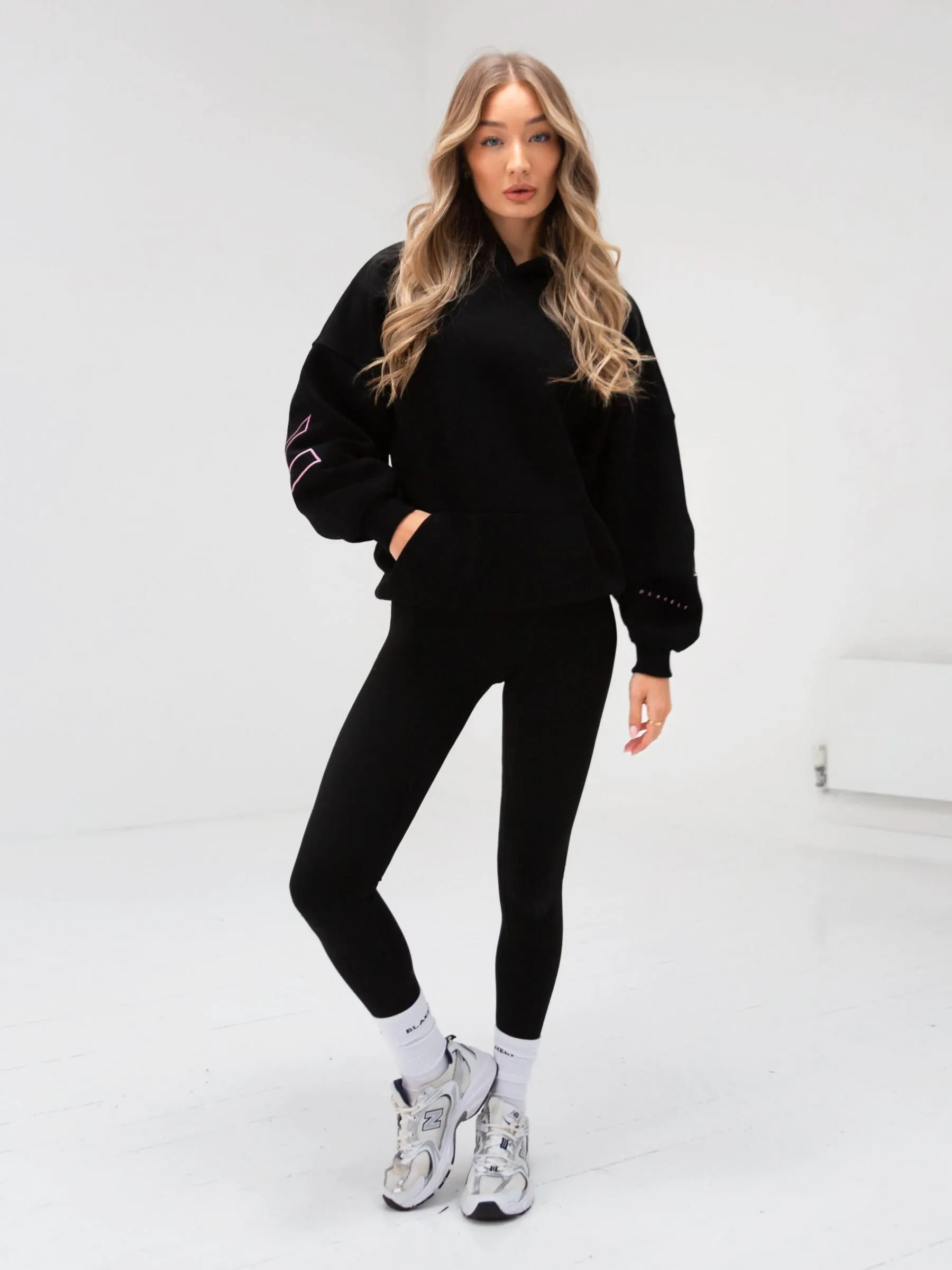 Embroidered Isabel Oversized Hoodie - Ultra Pink Diwali wear