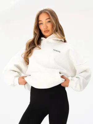 Non Restrictive Collar Outdoor Wear Sami Oversized Hoodie - Marl White