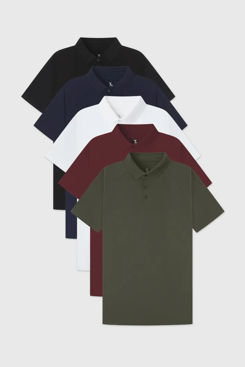 Athletic Fit All Rounder Polo Shirt 5-Pack Office To Outing