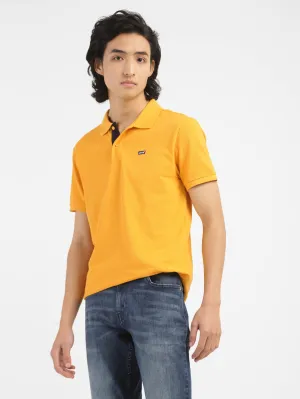 Men's Yellow Polo Collar T-Shirt Tailored Fit Party Ready
