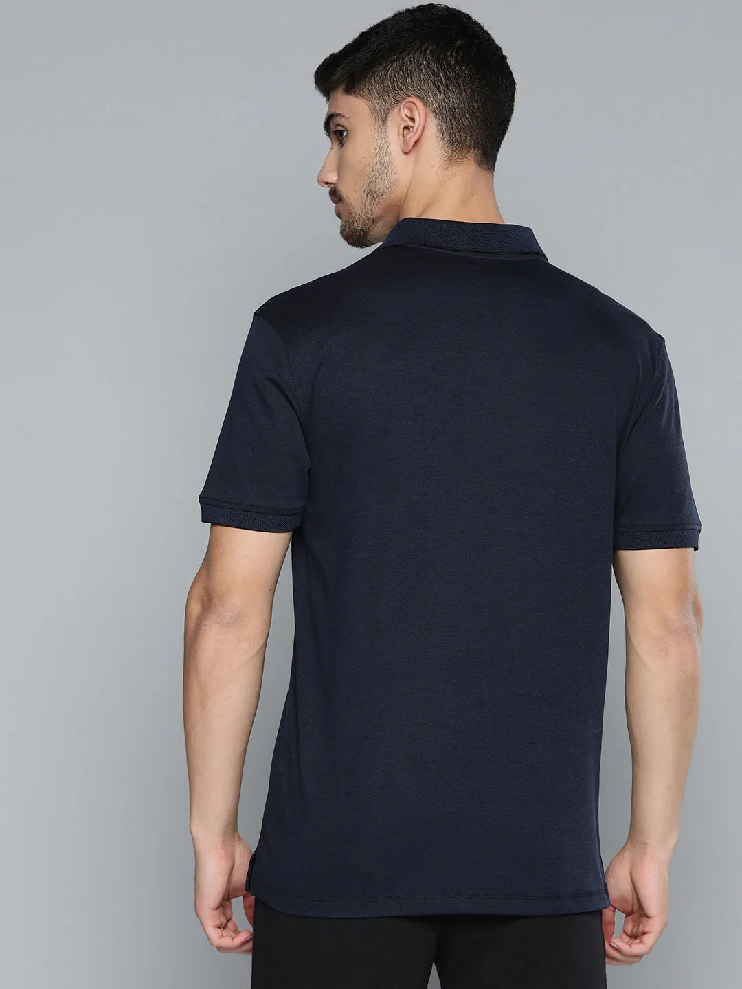 TemperatureRegulating Layer AntiFade Technology Alcis Men Polo Collar Anti Static Slim Fit Sports T-shirt