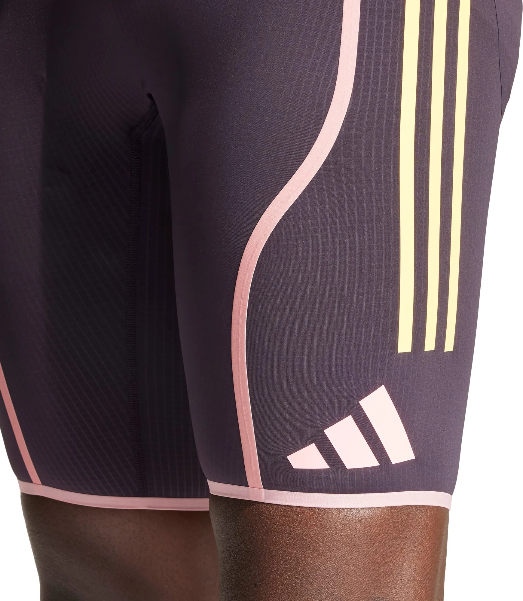 adidas Adizero Promo Mens Short Running Tights - Purple Colorfast Treatment
