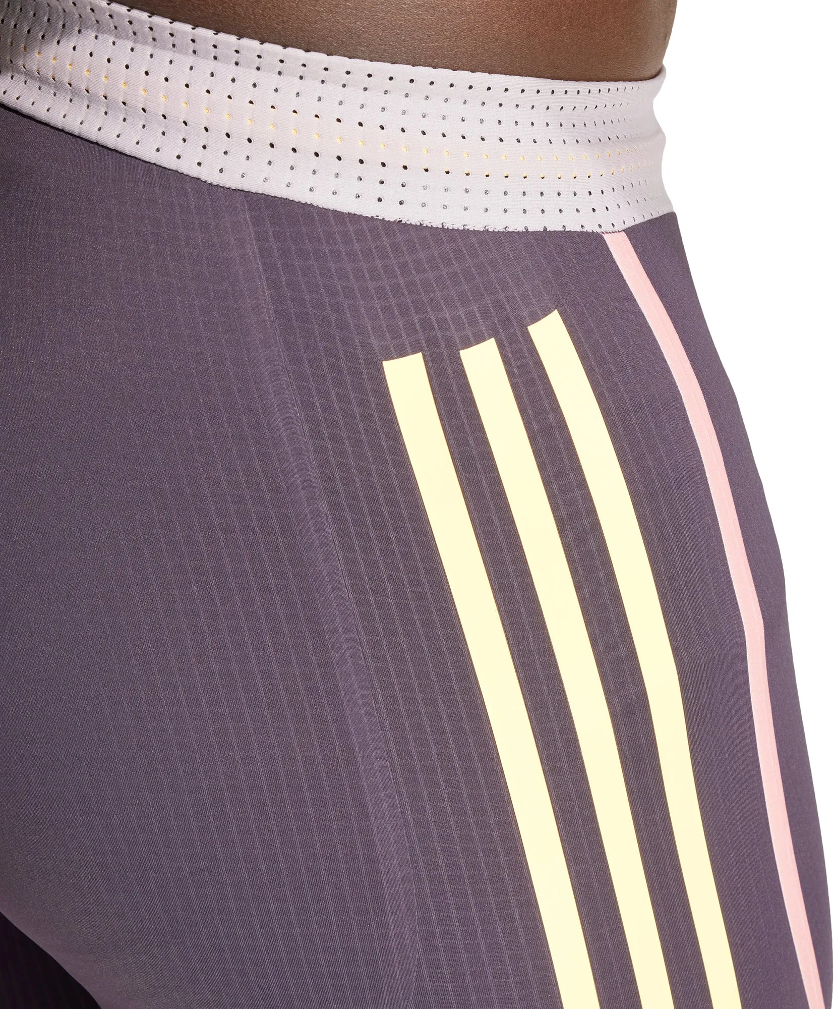 adidas Adizero Promo Mens Short Running Tights - Purple Tactical Attachment Loops Flexible Gusset Design