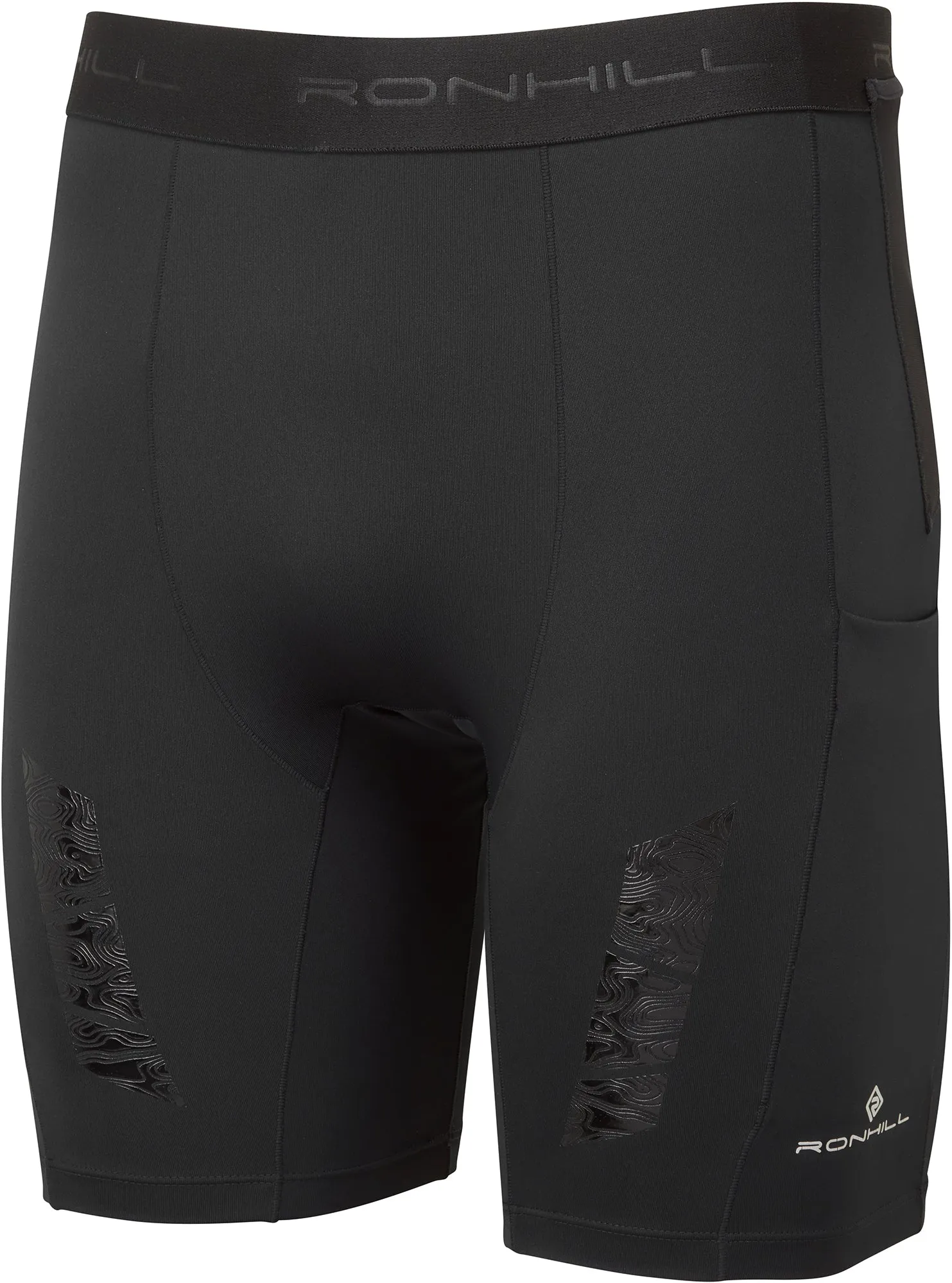 Ronhill Tech All Terrain 8 Inch Stretch Mens Short Running Tights - Black Smart Fit