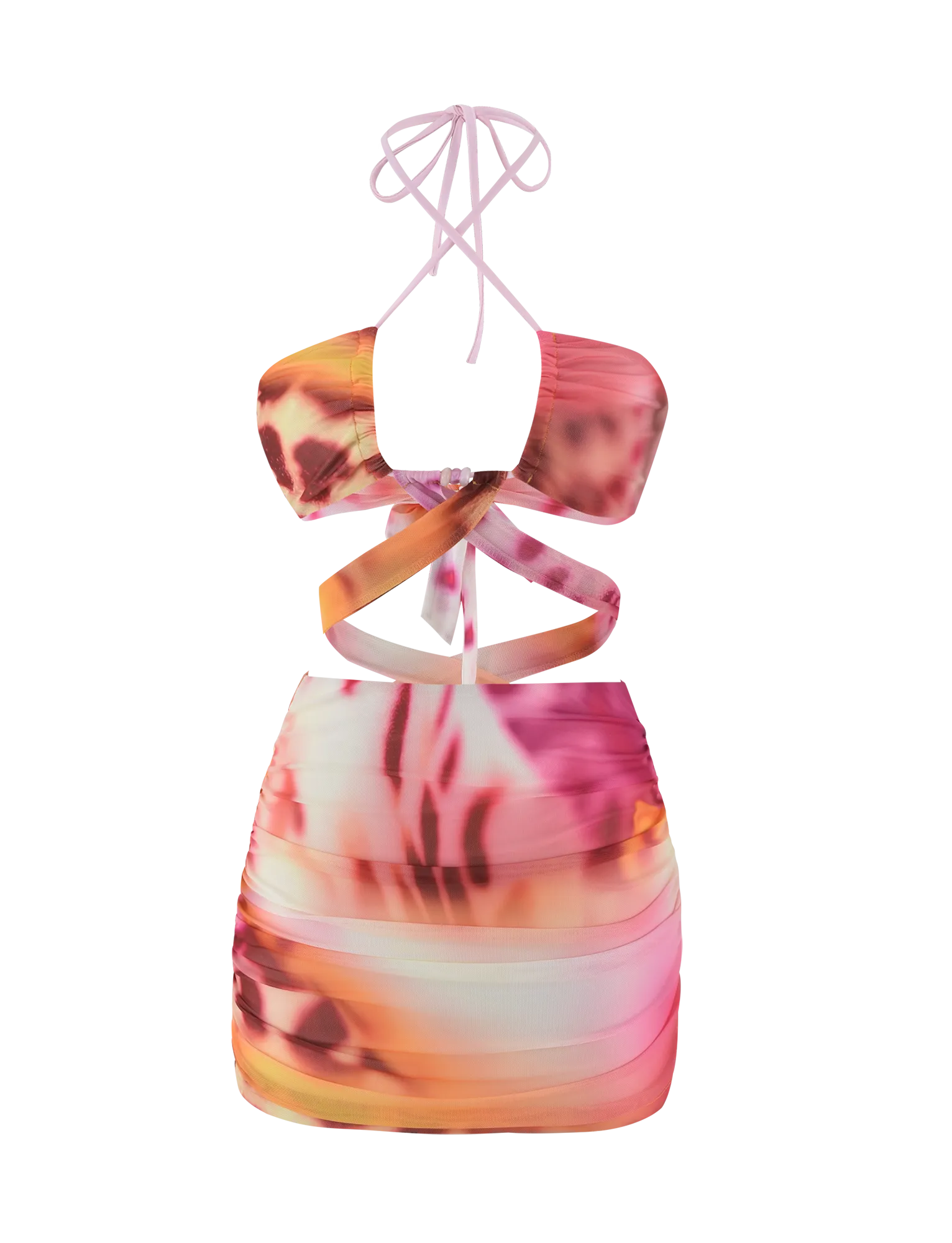 ZARIAH MINI DRESS - MACRO ORCHID Side Slit