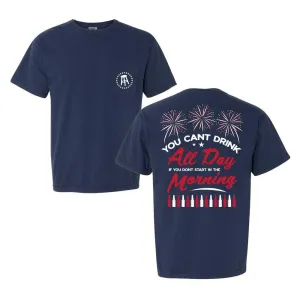 Can't Drink All Day USA Pocket Tee Easy Fit Wear Chic Style