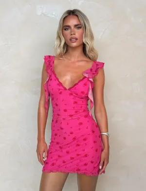 AMARIS MINI DRESS - DITSY FLORAL Soft Outfit Feminine off-the-shoulder gown