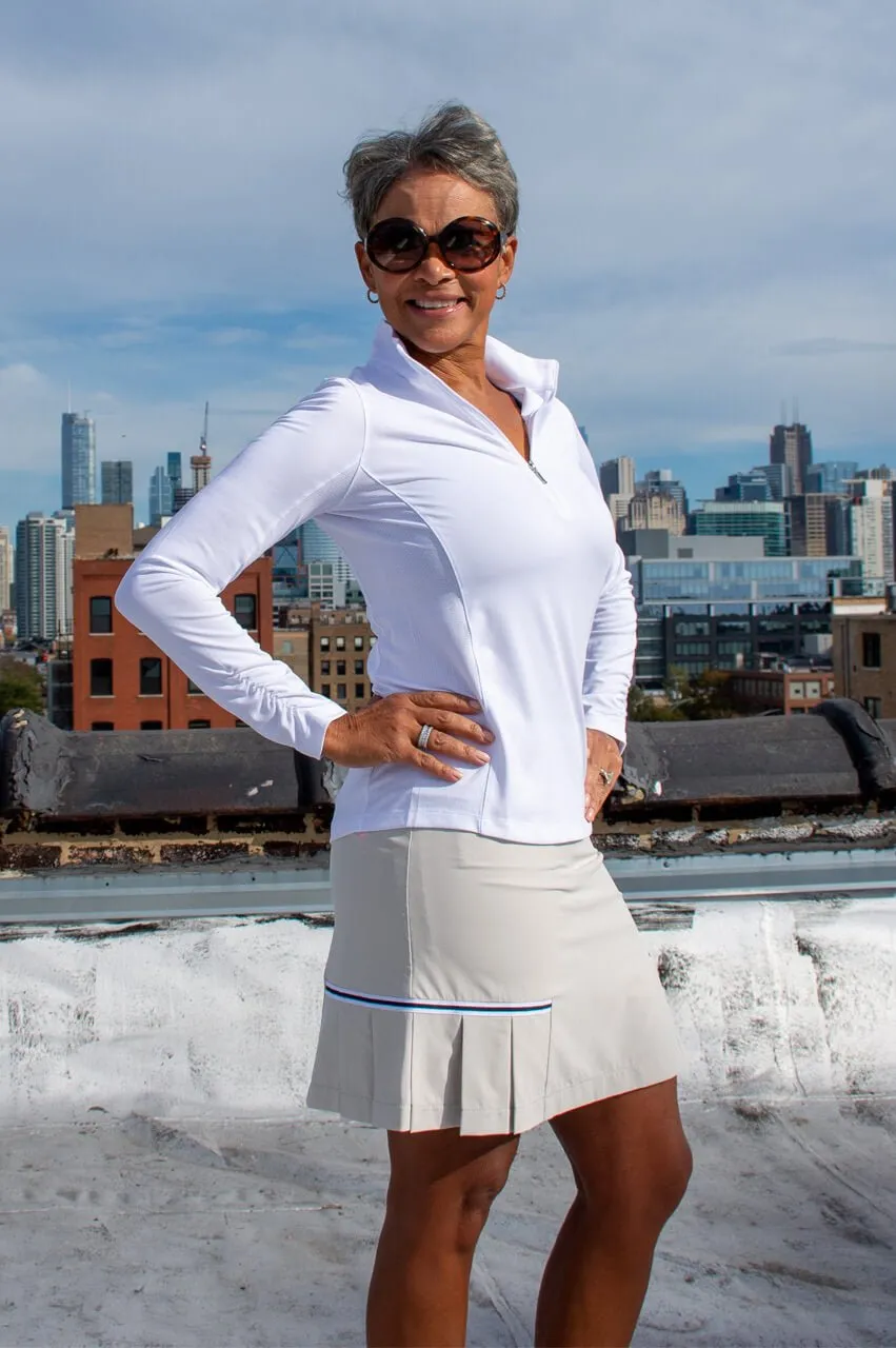 Sharp Fit Button Chic Caf?? Skort