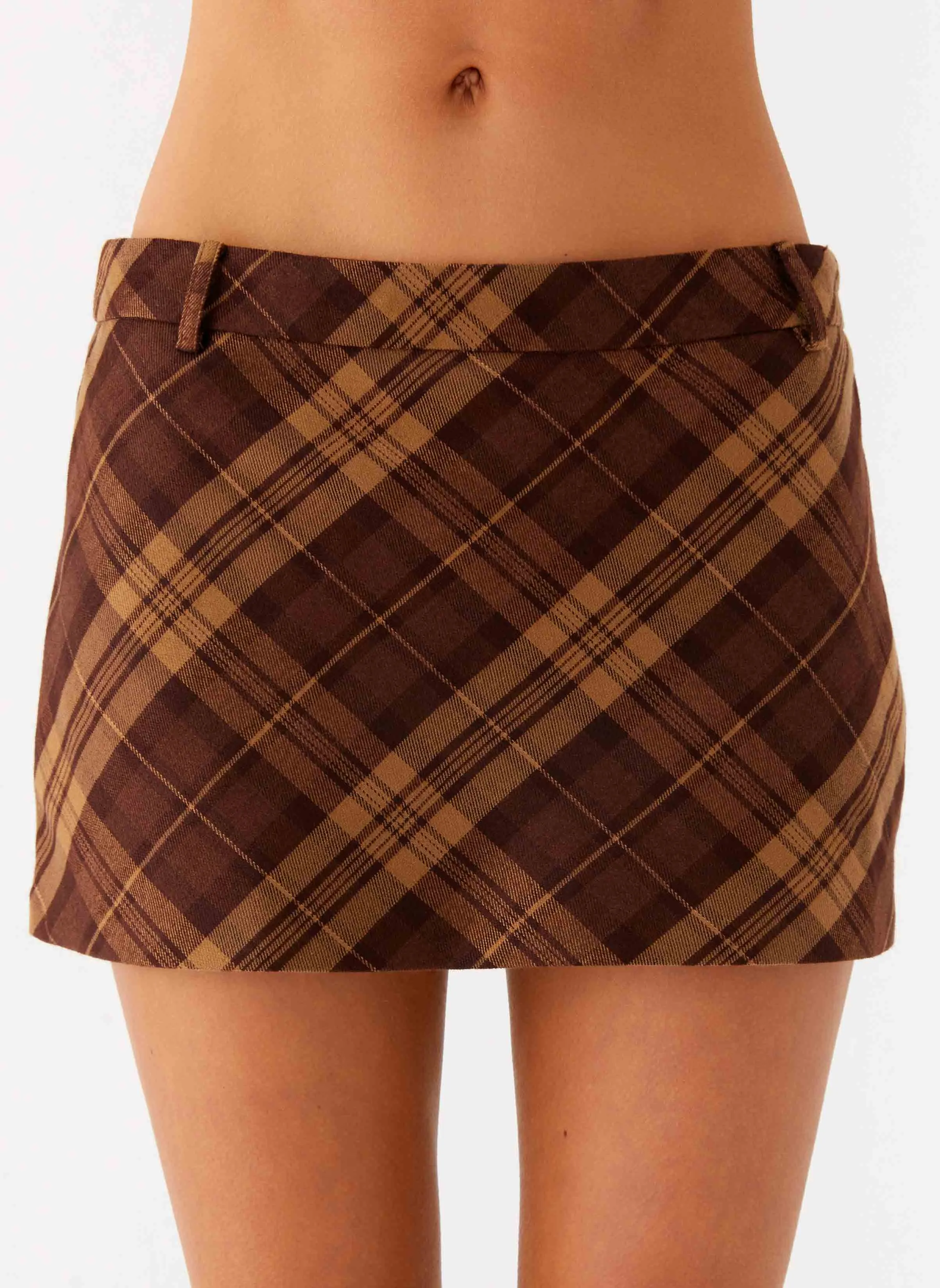Benson Mini Skirt - Plaid Blue Sky Perfect Layers