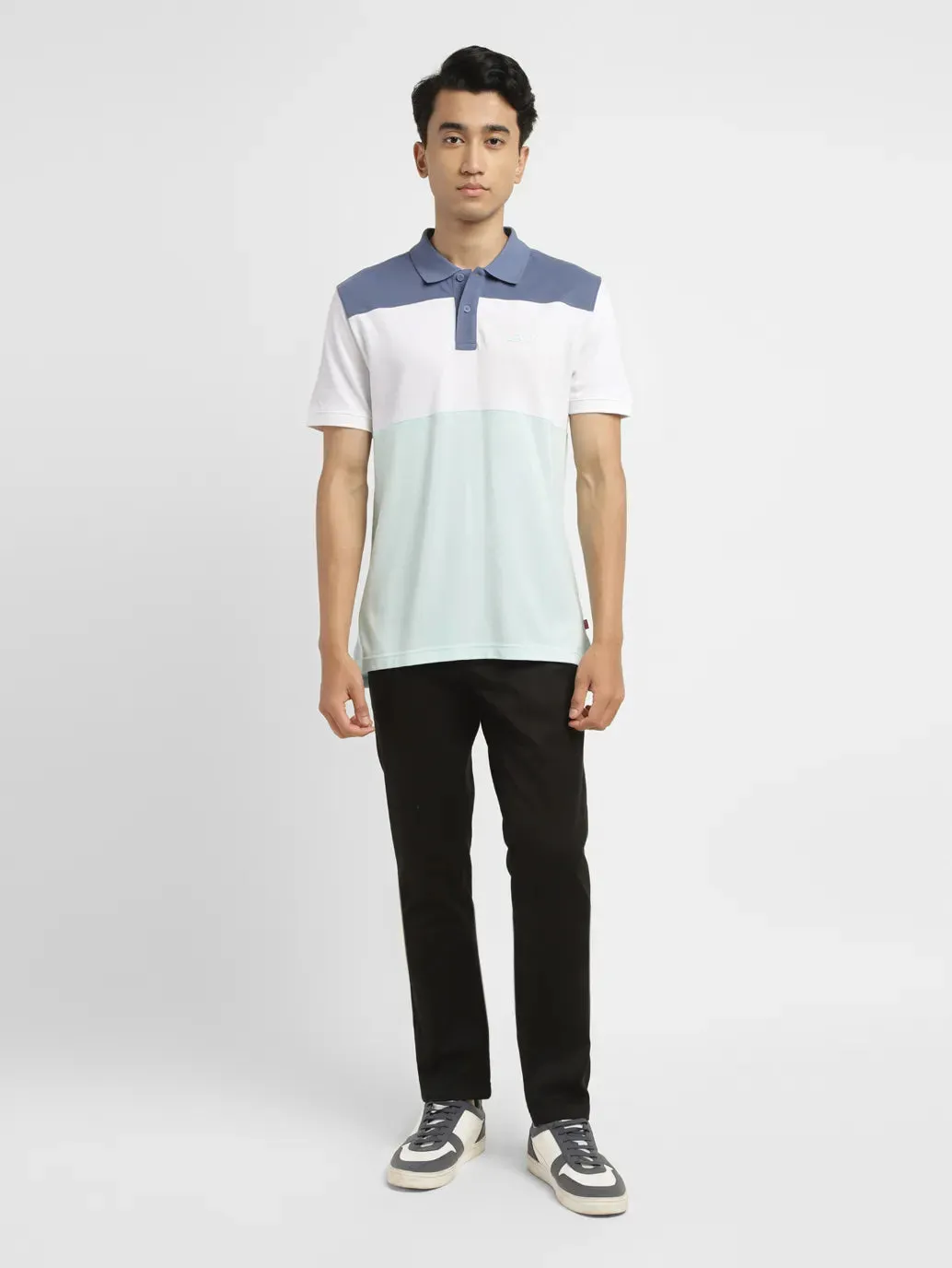 Casual Friday Lightweight Weave Men's Colorblock Slim Fit Polo T-shirt