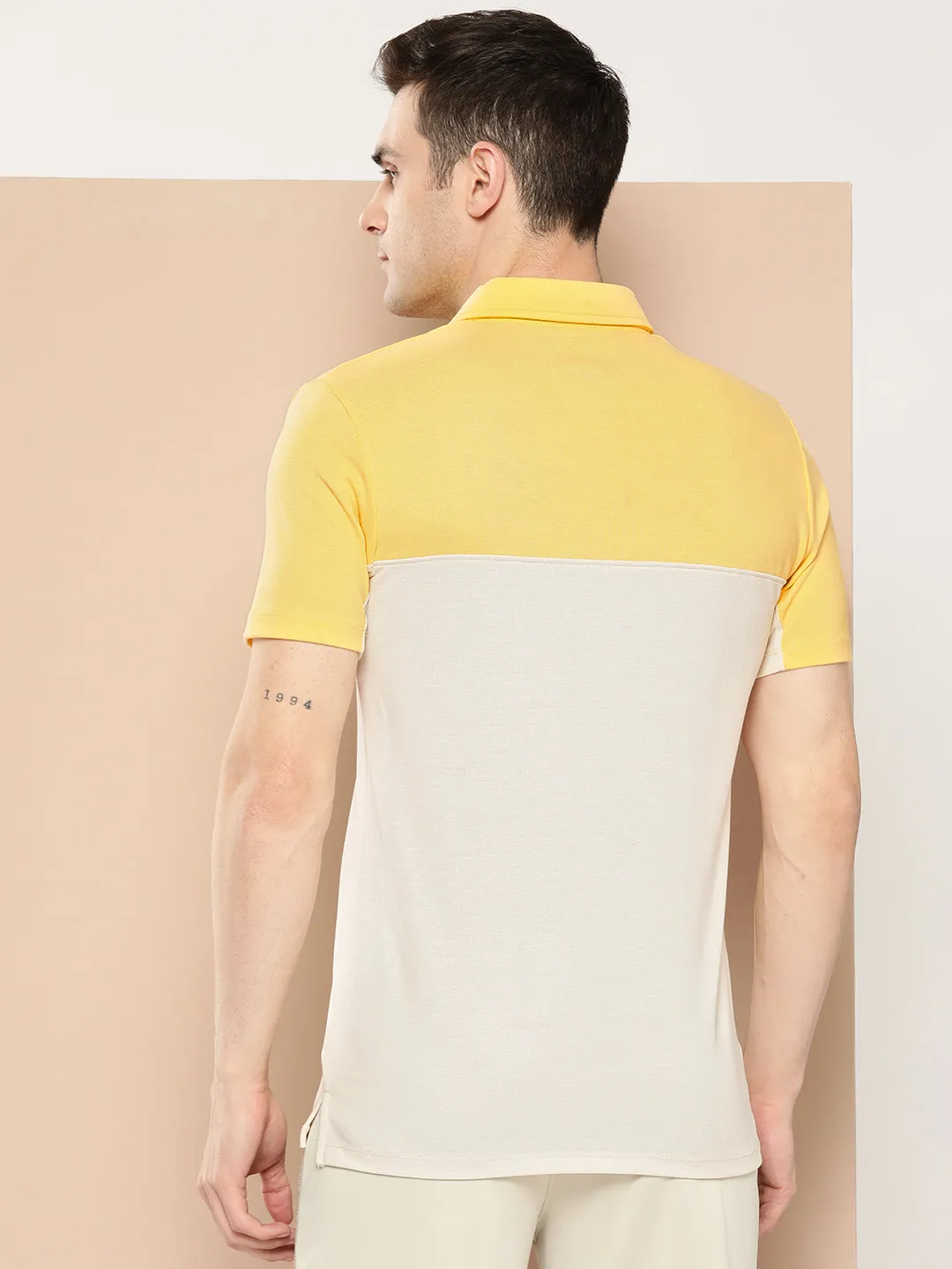 Routine Color-Blocked Polo T-Shirt Snap Button Closure Smart Casual