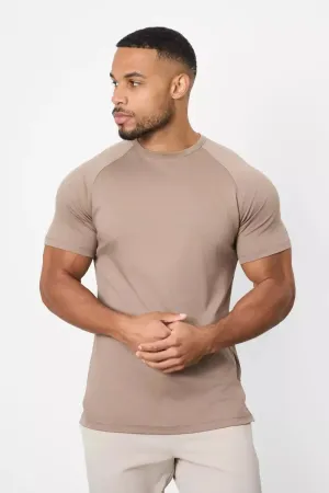 Mercerised Cotton T-Shirt in Mocha Layering Essential