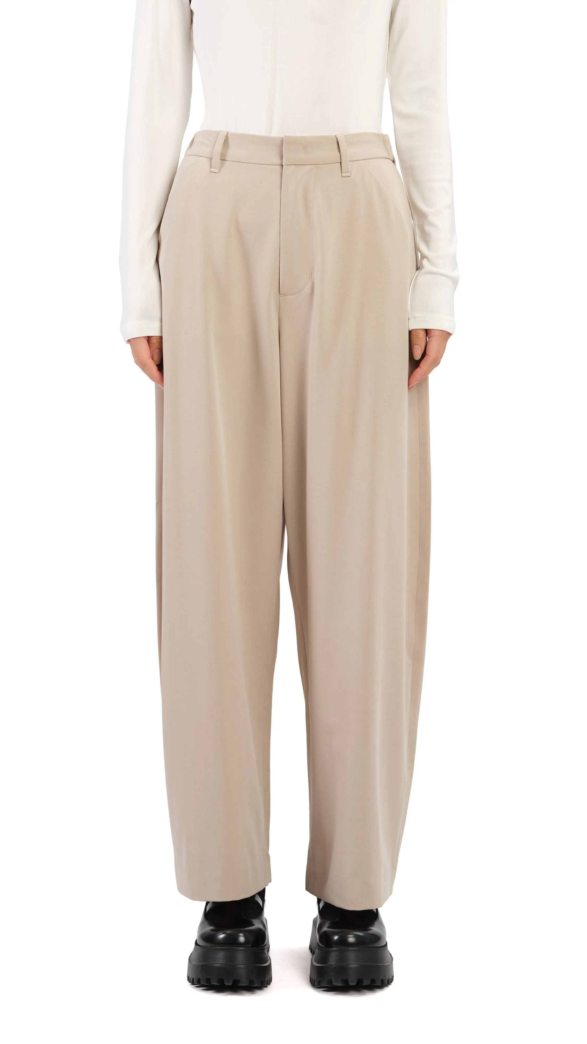 Balloon Shape Tailor Pants Flexible Waistline Planet Glow