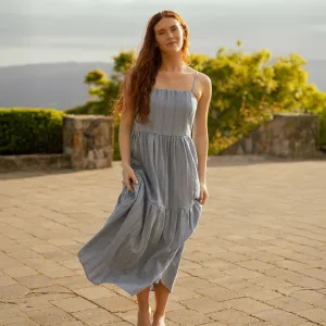 Cabo Midi Dress, Dusk Blue Aerated Seam Placement