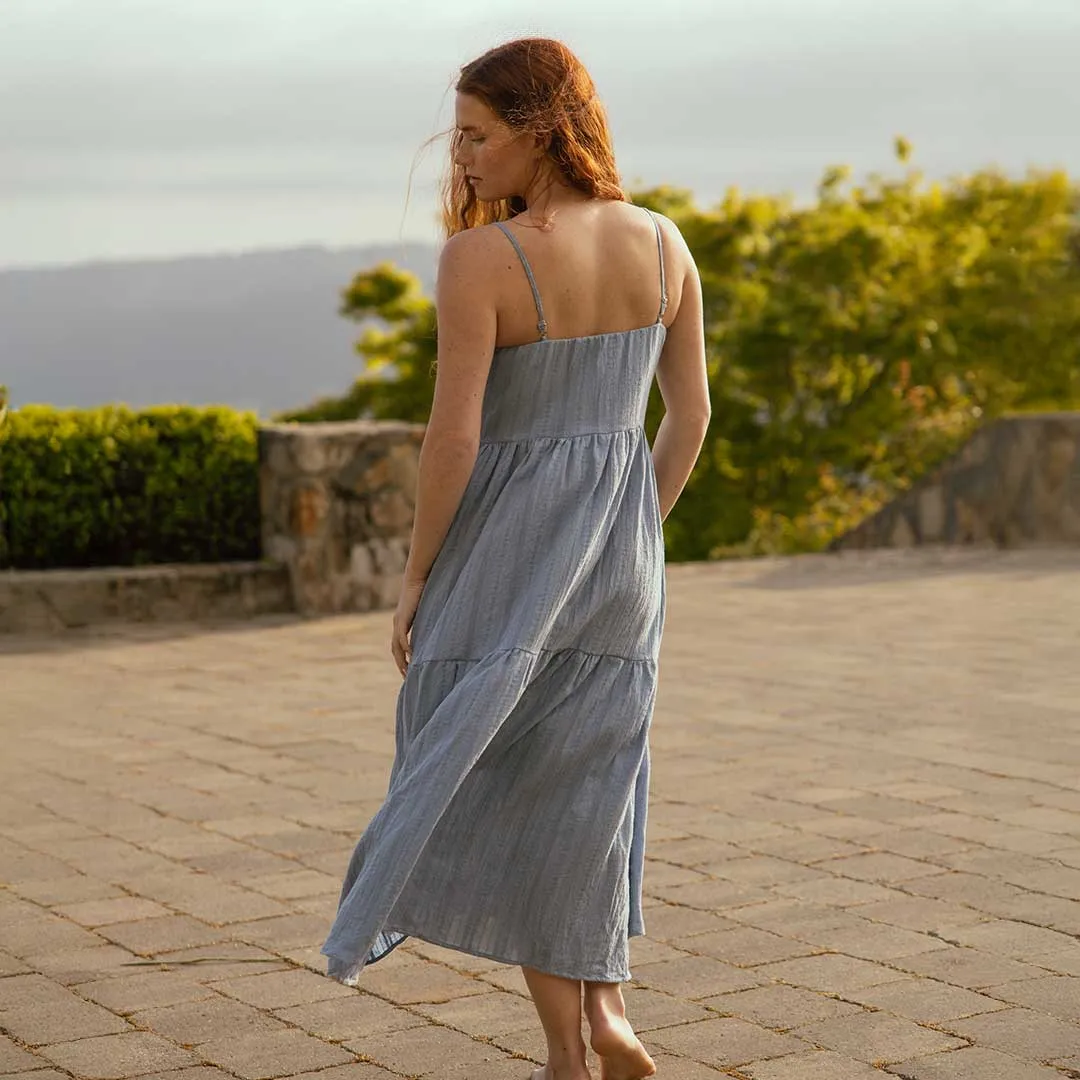 Cabo Midi Dress, Dusk Blue Quick Core
