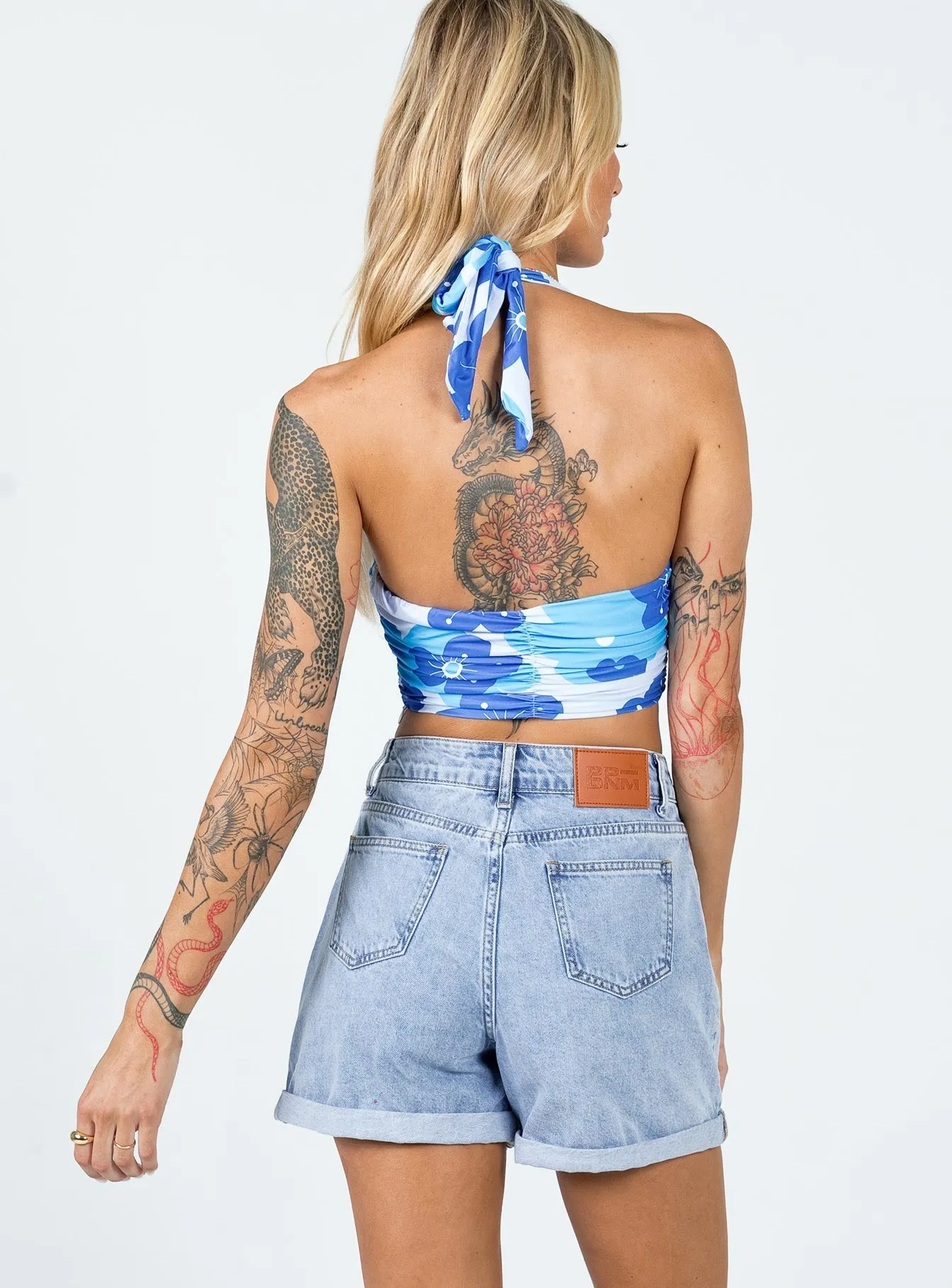 AdjustableWaistband Saga Fit Fern Cuffed Denim Shorts