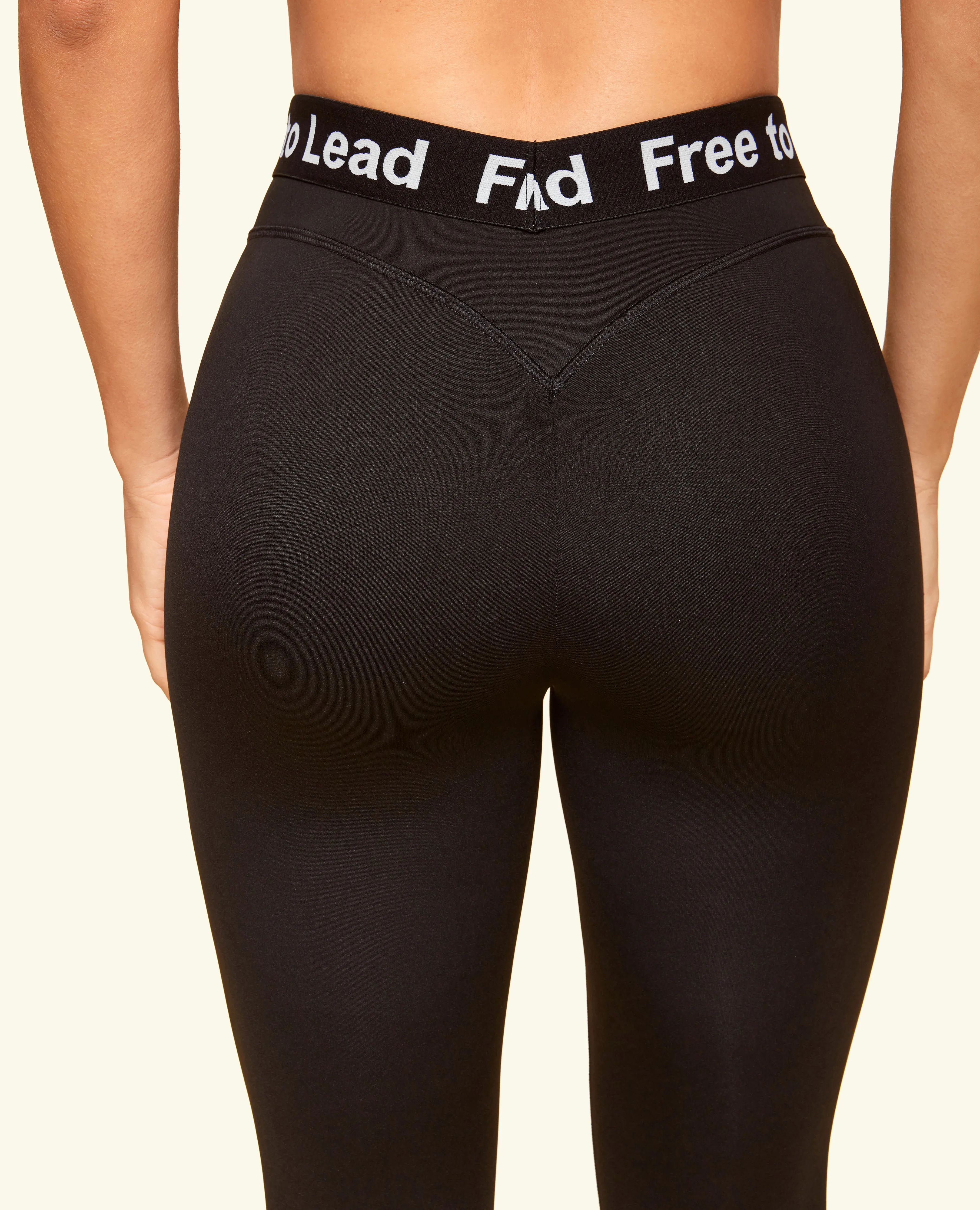 Free to Lead Powerful leggings - Black Ribbed Texture Fabric