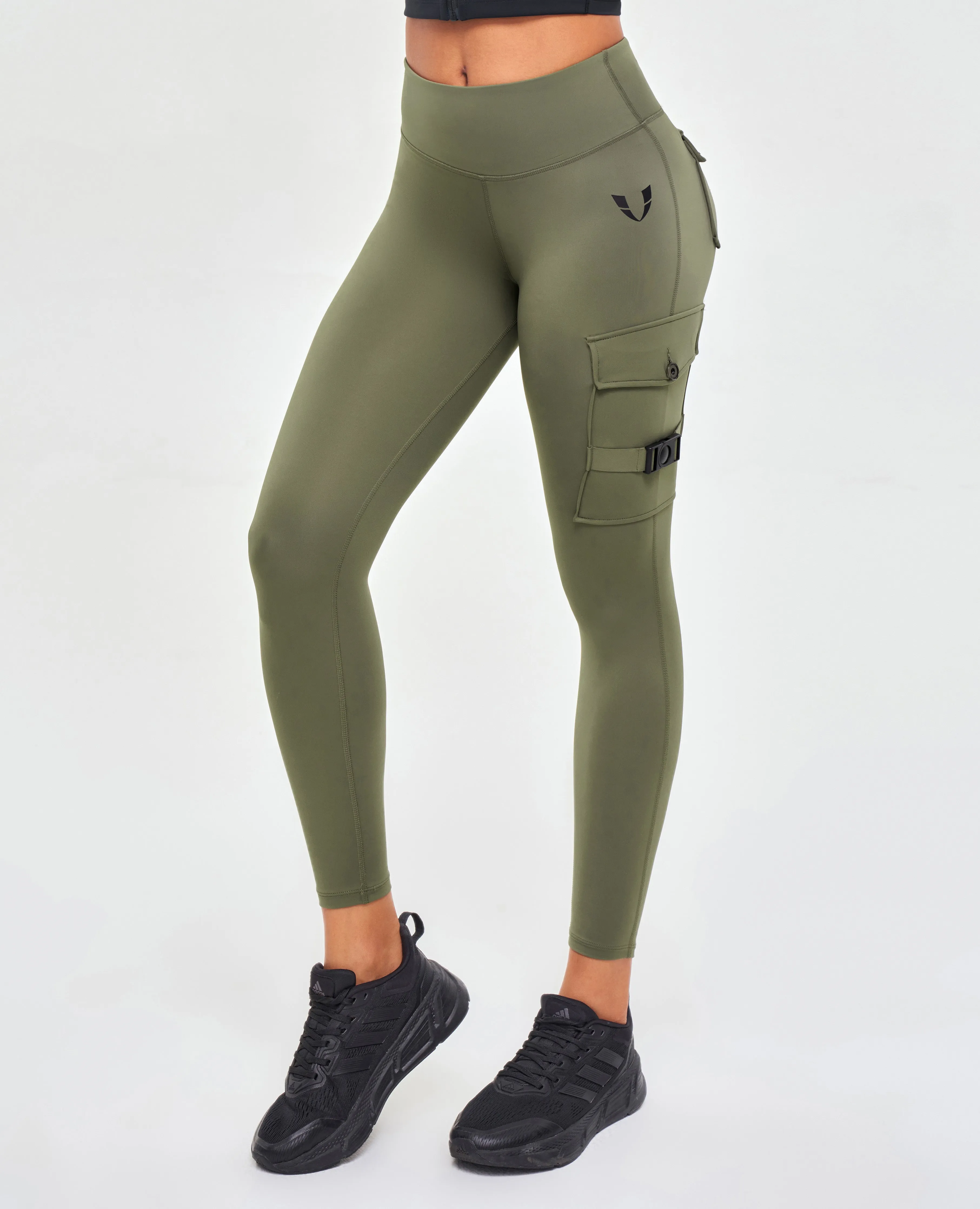Cargo High Waisted Pocket Leggings - Olive Morning Stretch Tall Fit