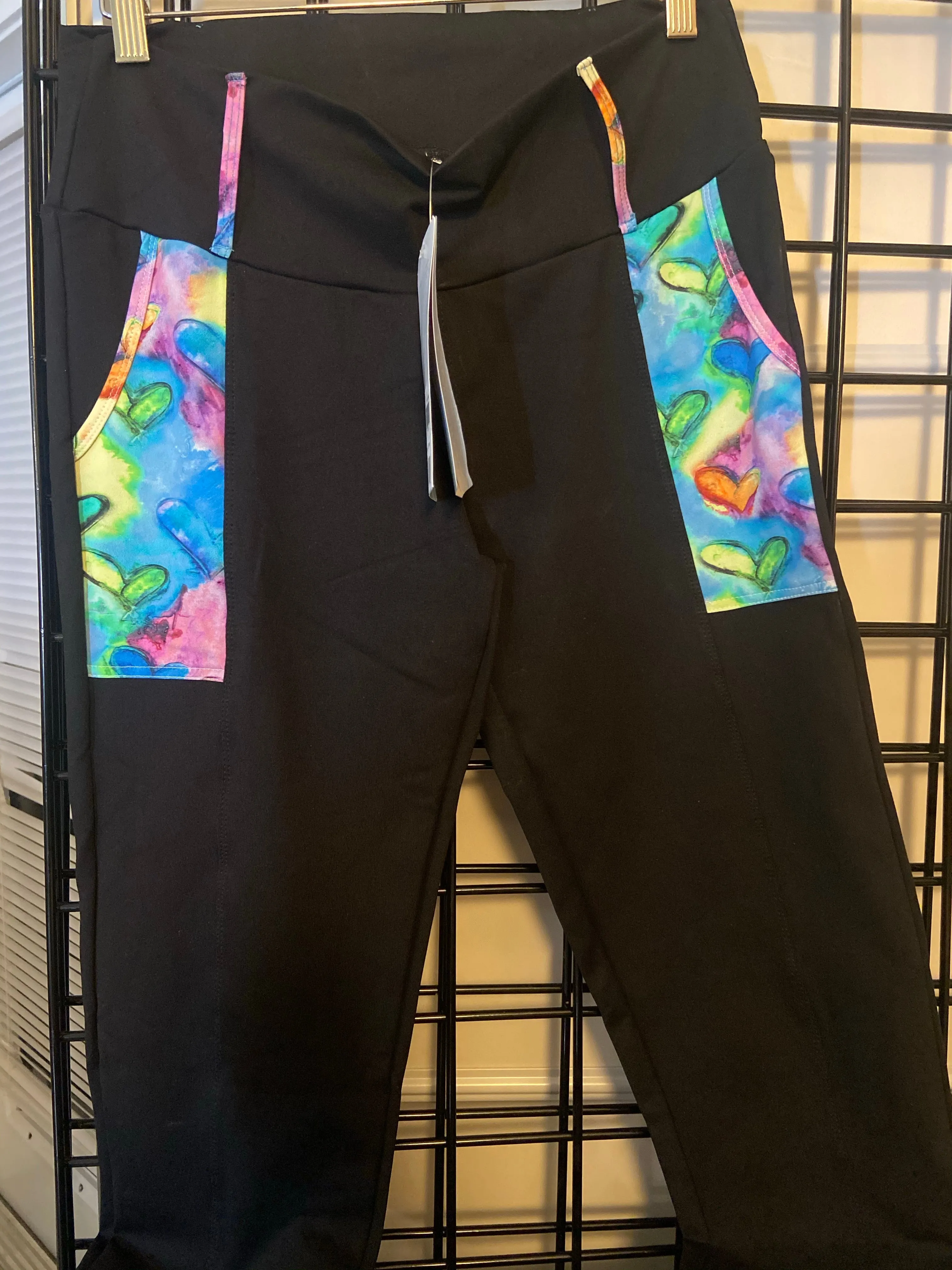 Heart Impulse Leggings Mesh Panel Outdoor Running Winter Sports Rib Knit