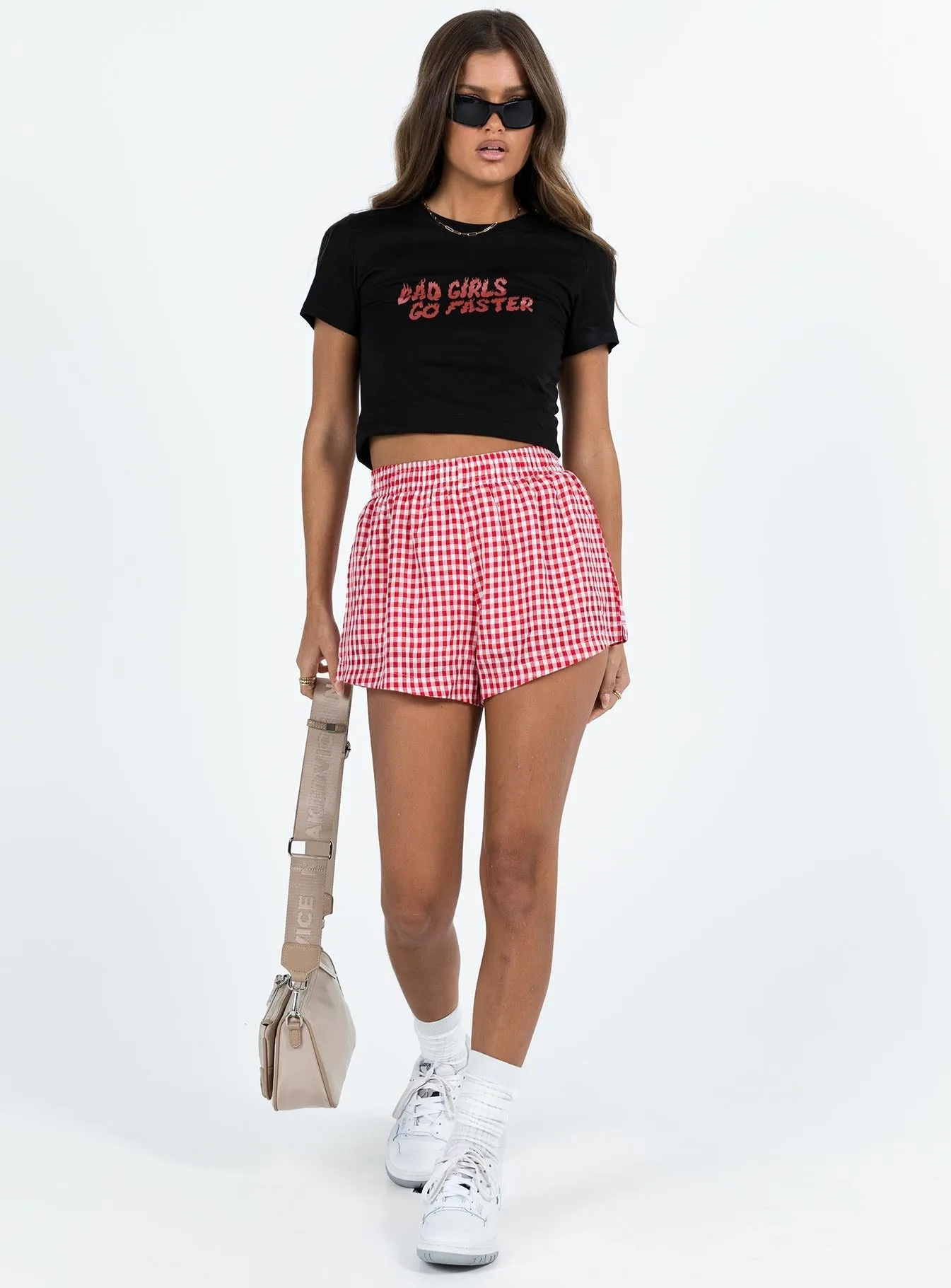 Beach House Shorts Red / White Gingham Machine Fit Street Fest