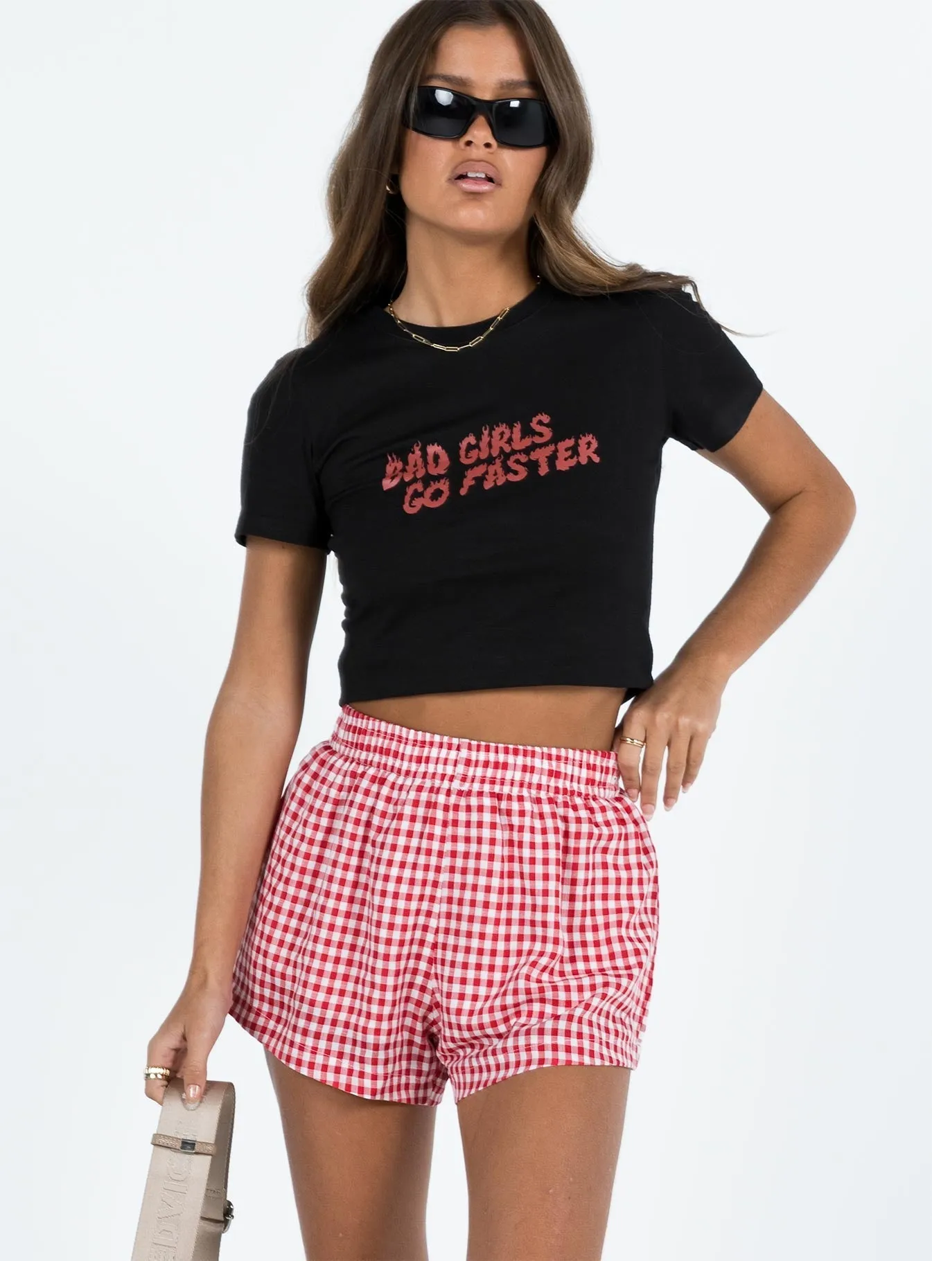 AntimicrobialCoating Beach House Shorts Red / White Gingham