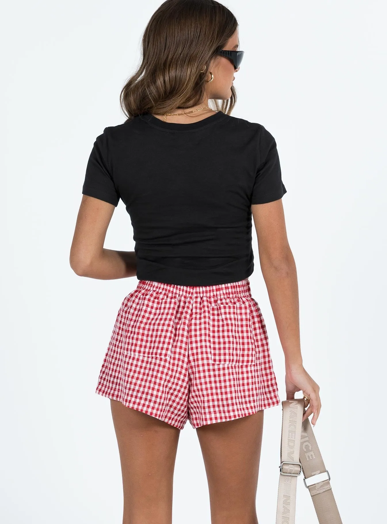 Beach House Shorts Red / White Gingham Craft Soul Matte Fit
