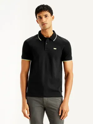 Men's Solid Slim Fit Polo T-Shirt NonRestrictive Cut