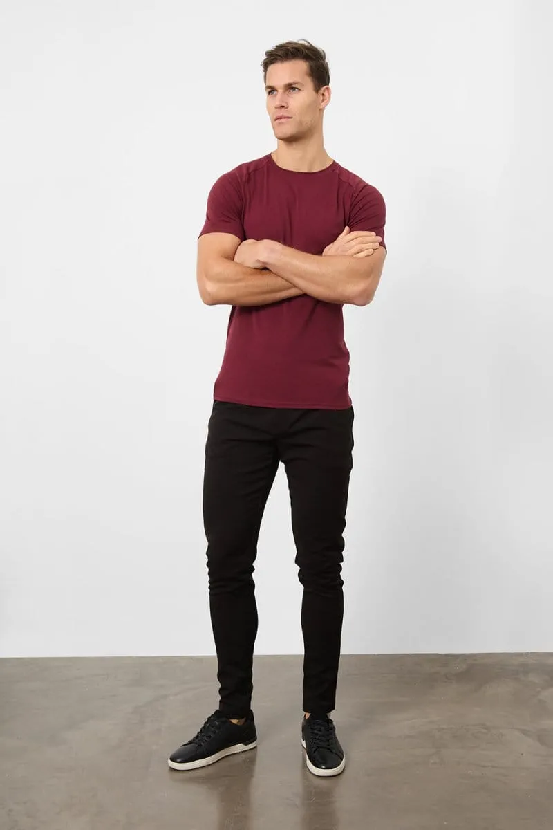 City Smart Relaxed Torso Fit Premium Athletic Fit T-shirt In Burgundy
