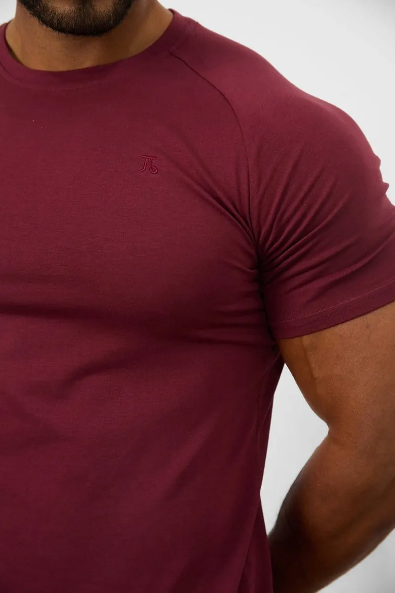 Premium Athletic Fit T-shirt In Burgundy Day-to-Day Comfort