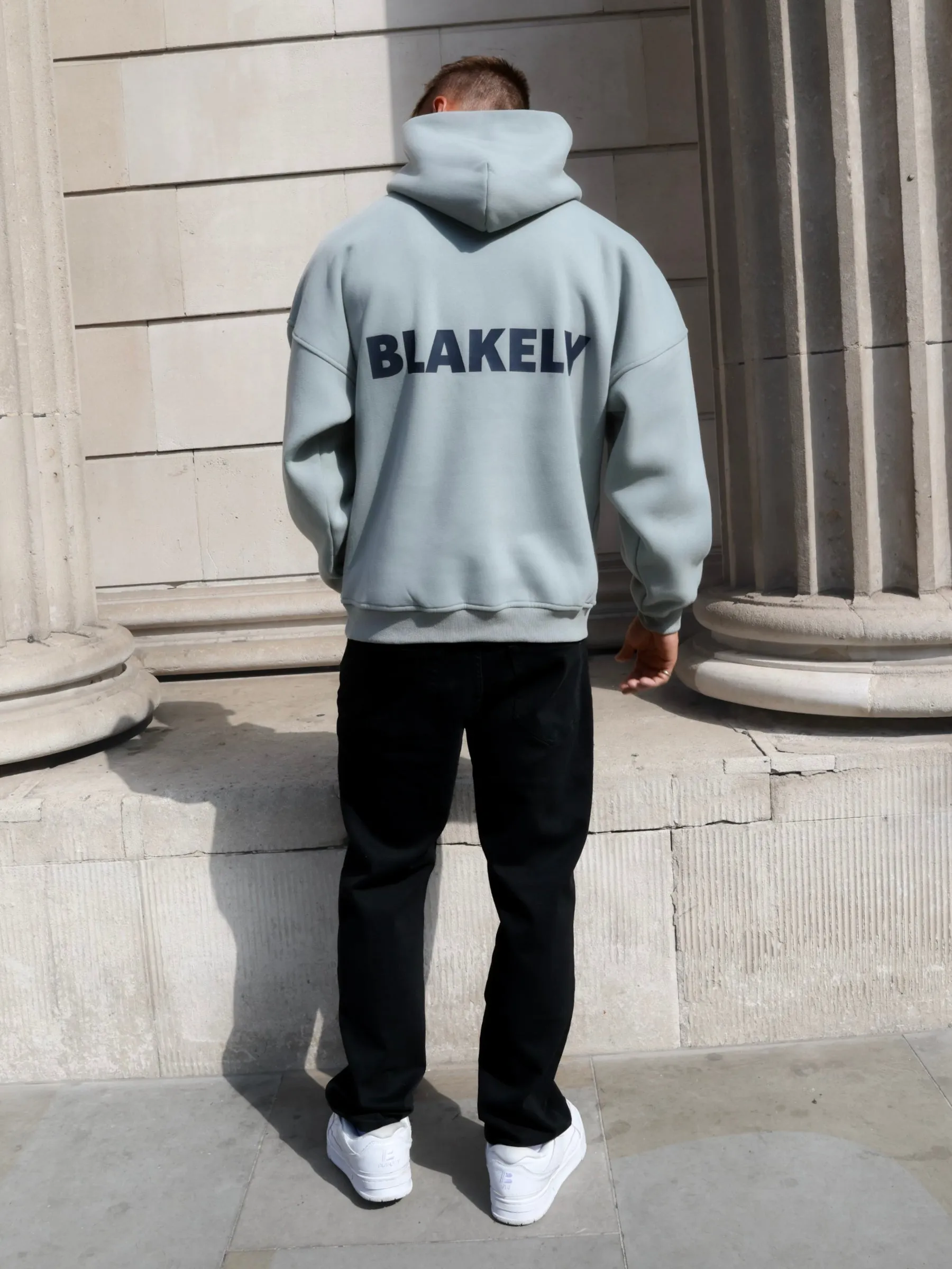 Squirrel like Reflective accents Arlo Relaxed Hoodie - Mineral Blue
